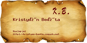 Kristyán Beáta névjegykártya