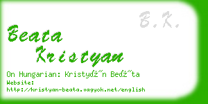 beata kristyan business card